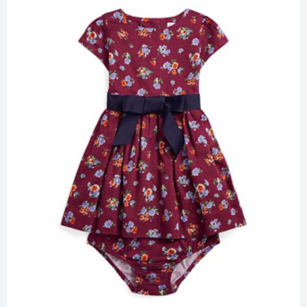 NWT Polo Ralph Lauren Baby‎ Girl Floral Dress/Bloomer Set 12 Months